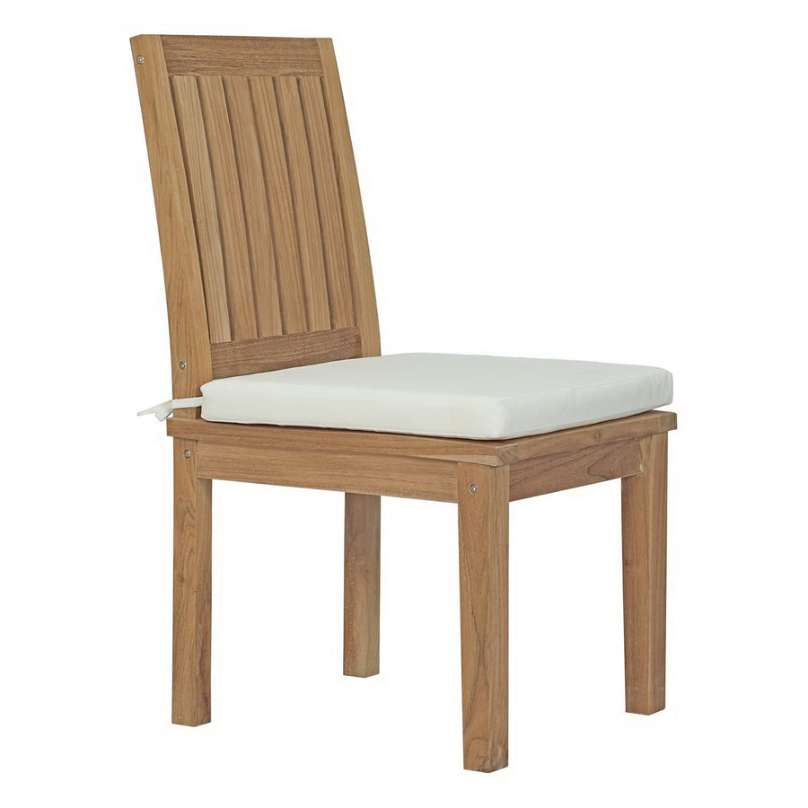Cove 9 Piece Outdoor Patio Teak Dining Set in Natural White