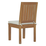 Cove 9 Piece Outdoor Patio Teak Dining Set in Natural White