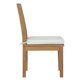 Cove 9 Piece Outdoor Patio Teak Dining Set in Natural White