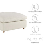 Linden Down Filled Overstuffed Ottoman in Light Beige