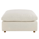 Linden Down Filled Overstuffed Ottoman in Light Beige