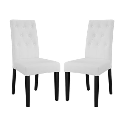 Confer Vinyl Dining Side Chair Set of 2 by Furniture For America