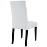 Heather Vinyl Dining Side Chair Set of 2 in White