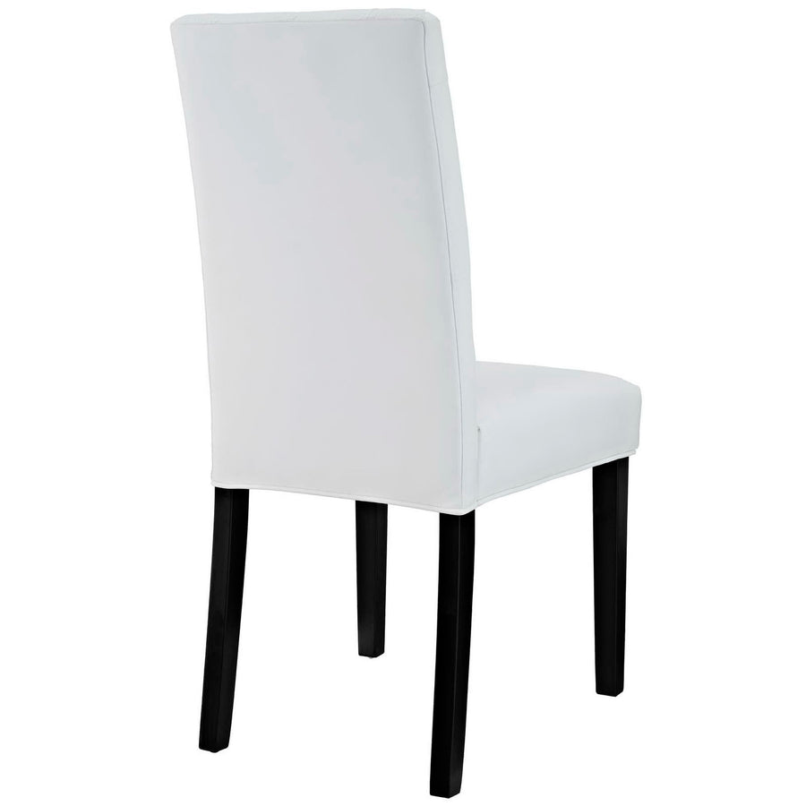 Heather Vinyl Dining Side Chair Set of 2 in White