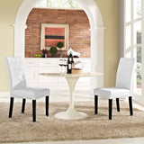 Heather Vinyl Dining Side Chair Set of 2 in White