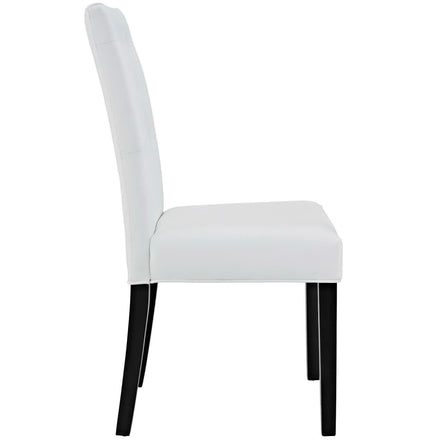 Confer Vinyl Dining Side Chair Set of 4 in White