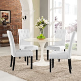 Heather Vinyl Dining Side Chair Set of 4 in White