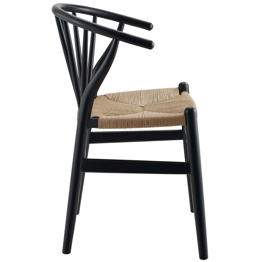 Elliot Spindle Wood Dining Side Chair in Black
