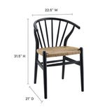 Elliot Spindle Wood Dining Side Chair in Black