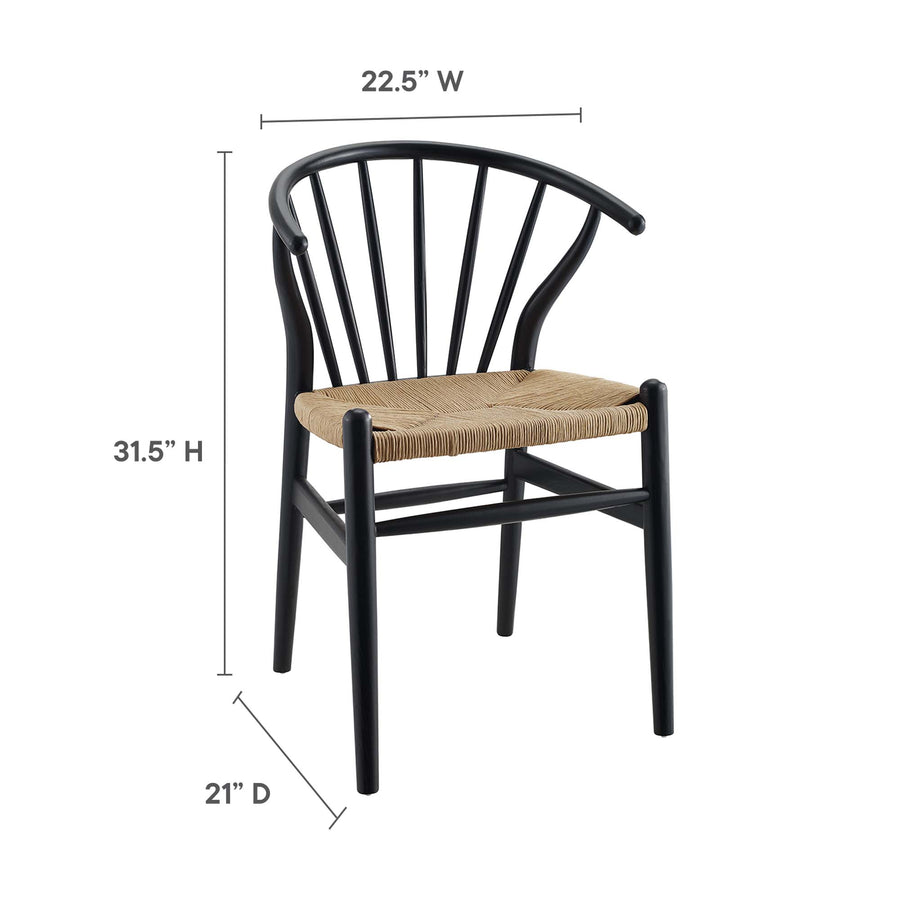Elliot Spindle Wood Dining Side Chair in Black