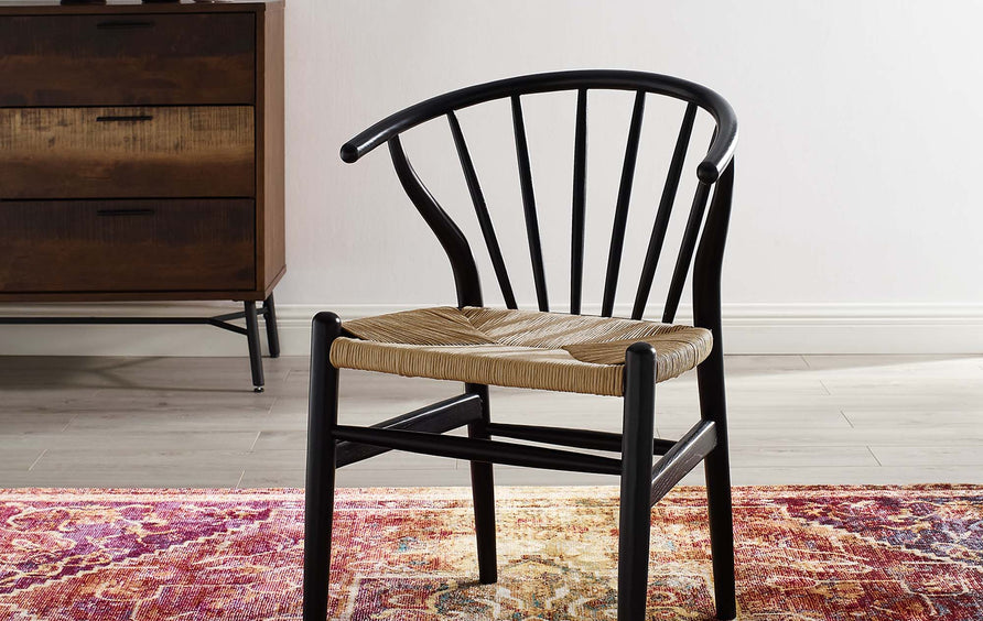 Elliot Spindle Wood Dining Side Chair in Black