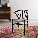 Elliot Spindle Wood Dining Side Chair in Black