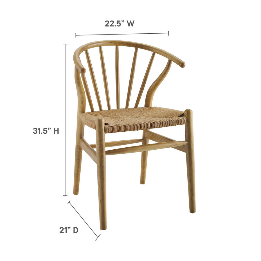 Elliot Spindle Wood Dining Side Chair in Natural
