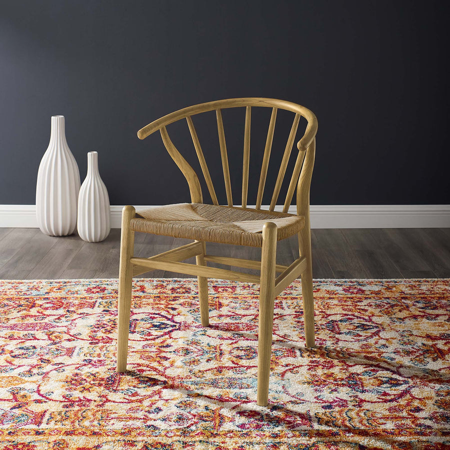 Elliot Spindle Wood Dining Side Chair in Natural