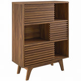 Vera Three-Tier Display Storage Cabinet Stand in Walnut