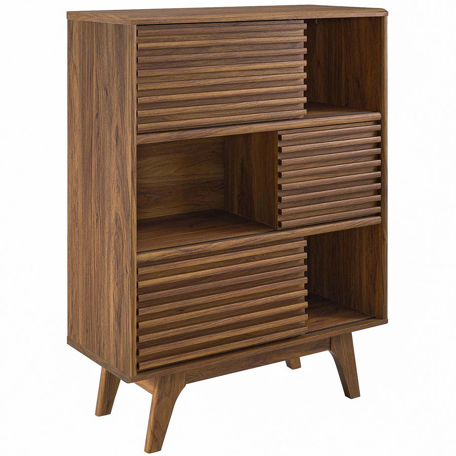 Vera Three-Tier Display Storage Cabinet Stand in Walnut