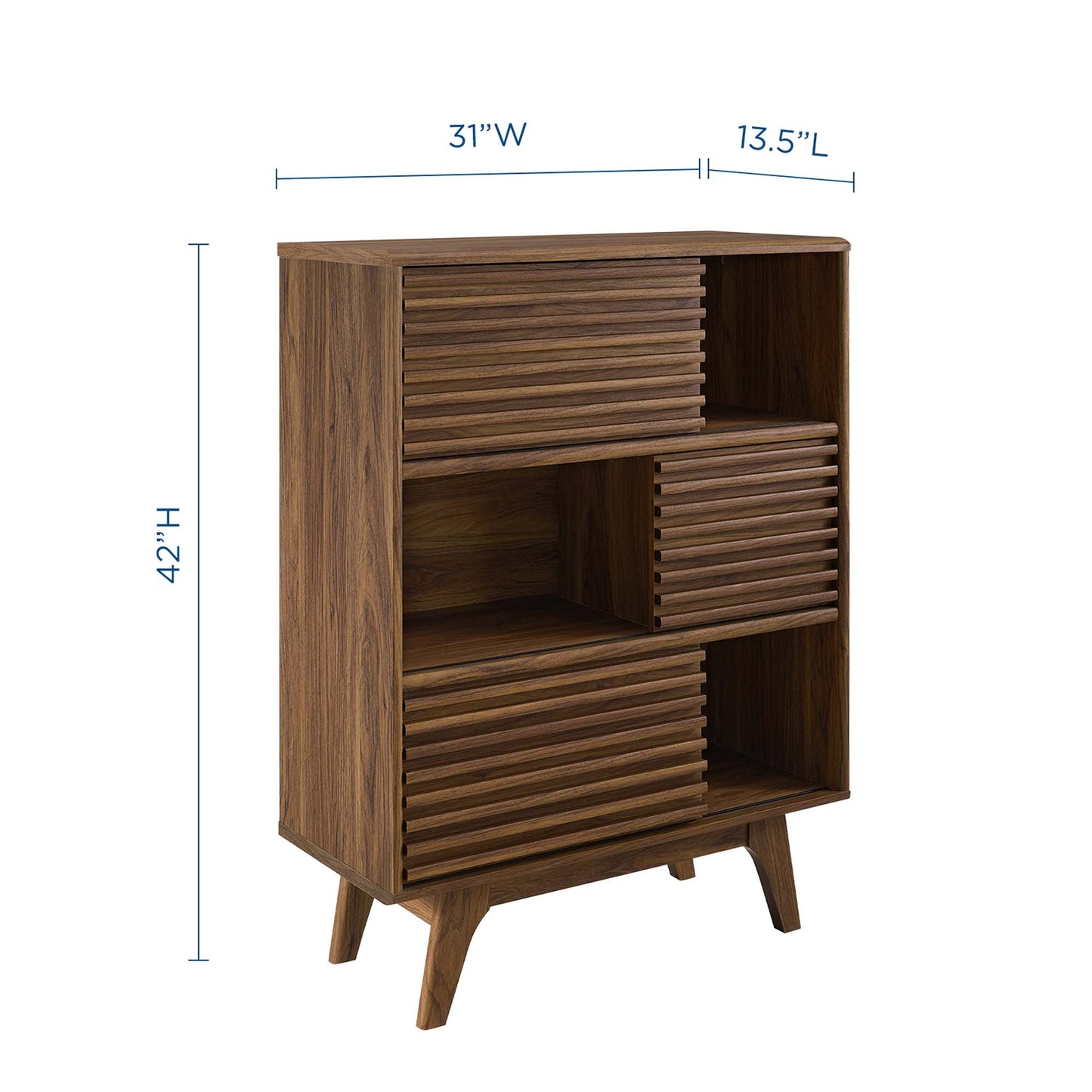 Render Three-Tier Display Storage Cabinet Stand by Furniture For America