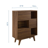 Vera Three-Tier Display Storage Cabinet Stand in Walnut
