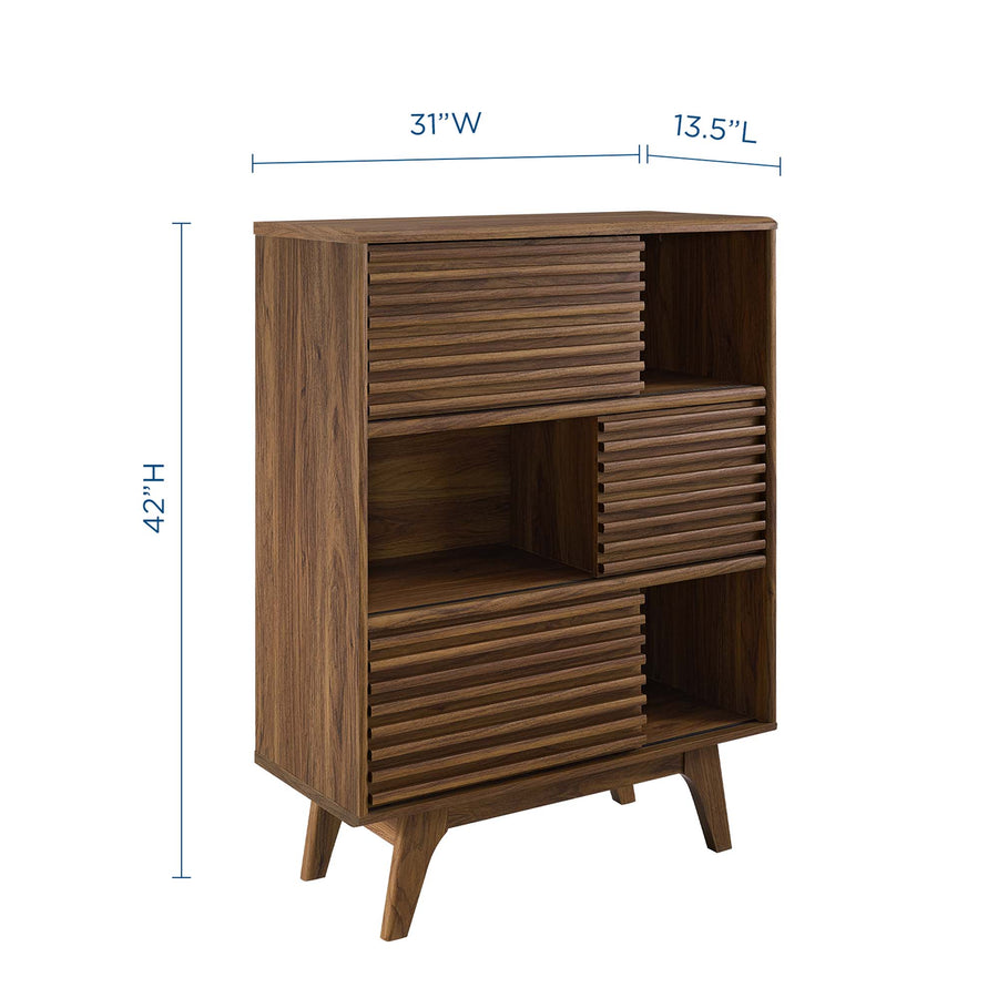 Vera Three-Tier Display Storage Cabinet Stand in Walnut
