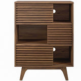Vera Three-Tier Display Storage Cabinet Stand in Walnut