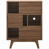 Vera Three-Tier Display Storage Cabinet Stand in Walnut