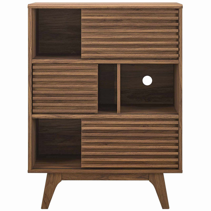 Vera Three-Tier Display Storage Cabinet Stand in Walnut