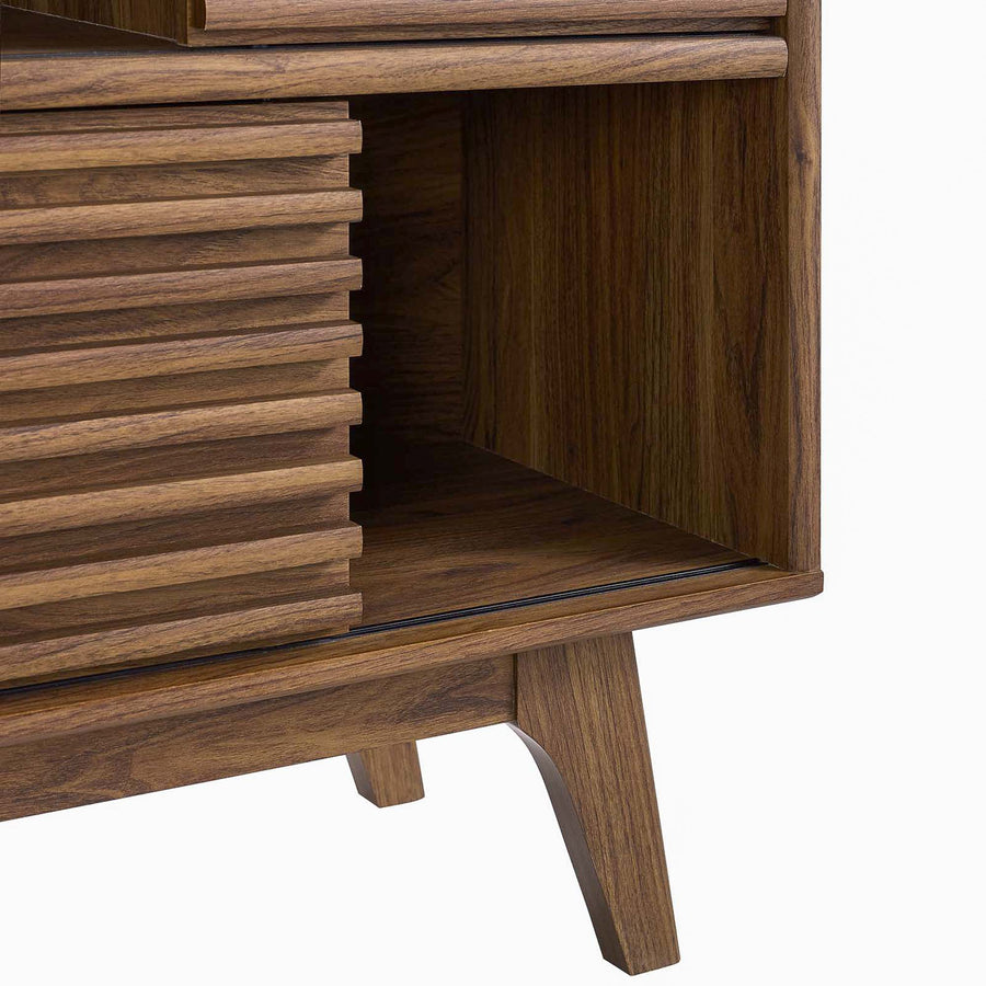 Vera Three-Tier Display Storage Cabinet Stand in Walnut