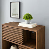 Vera Three-Tier Display Storage Cabinet Stand in Walnut