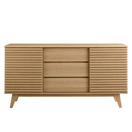 Render 63" Sideboard Buffet Table or TV Stand in Oak