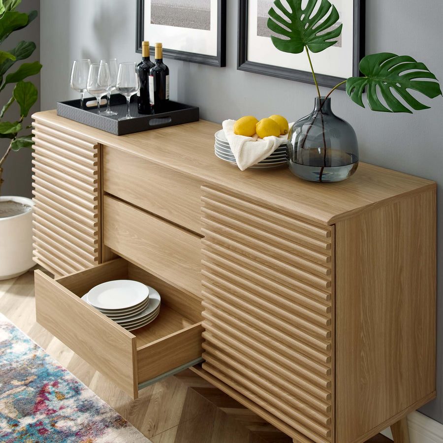 Vera 63" Sideboard Buffet Table or TV Stand in Oak