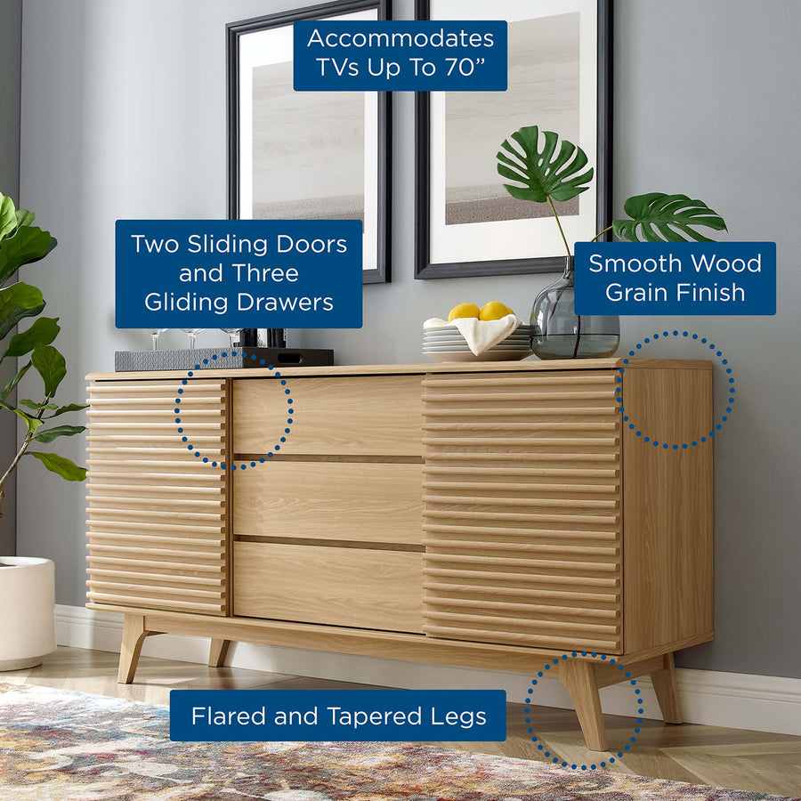 Vera 63" Sideboard Buffet Table or TV Stand in Oak