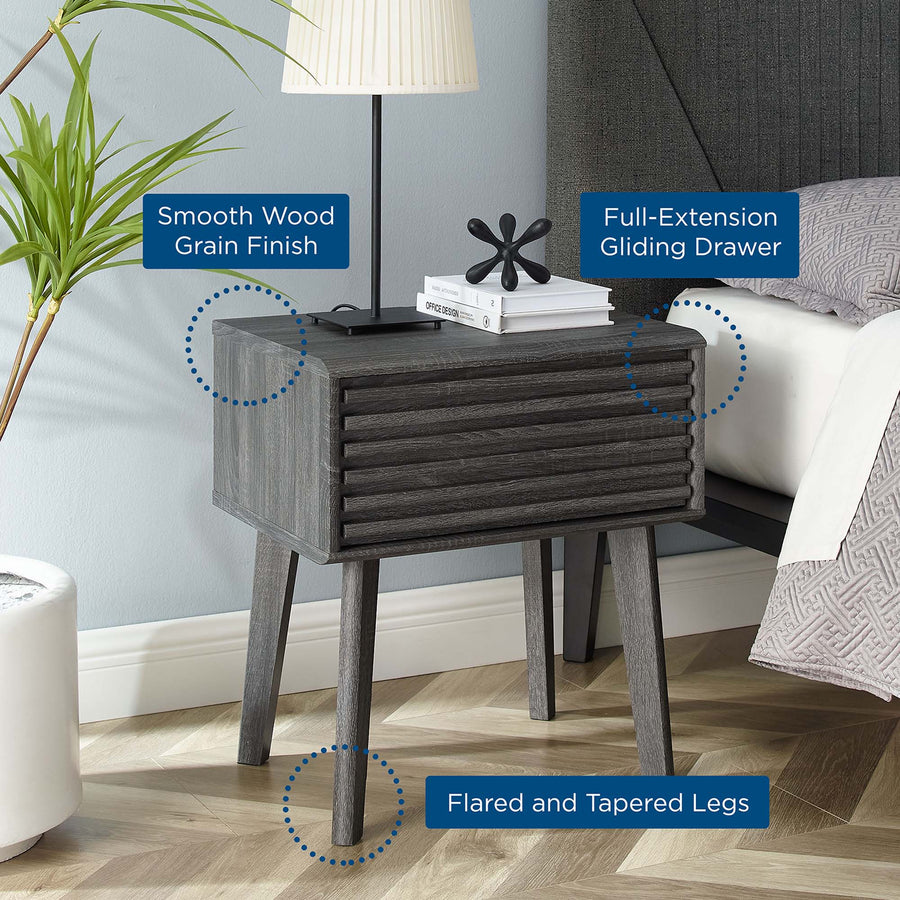 Vera End Table in Charcoal