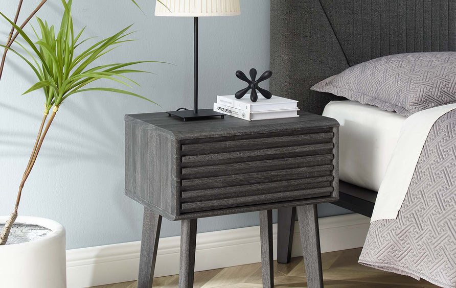 Vera End Table in Charcoal