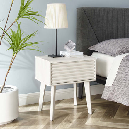 Render End Table in White
