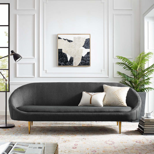 Sublime Vertical Curve Back Fabric Sofa by Furniture for America