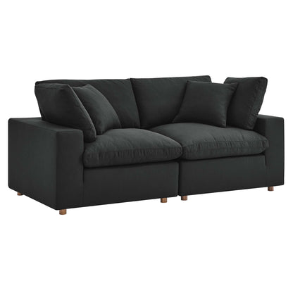 Commix 2 Piece Down Filled Overstuffed Sectional Sofa Set by Furniture for America