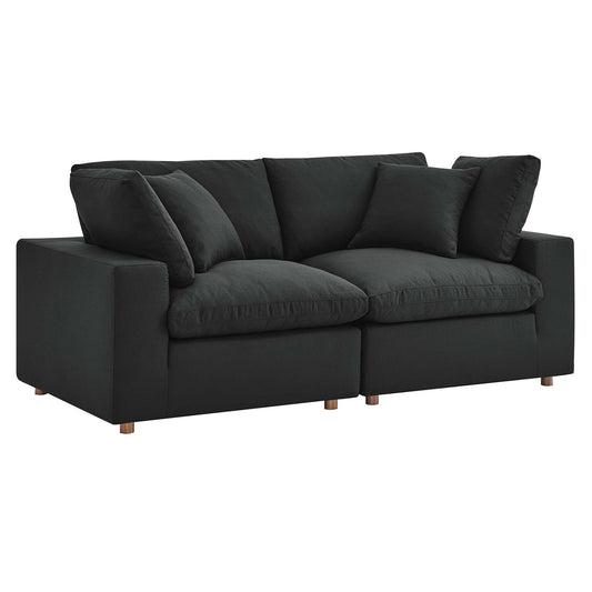 Commix 2 Piece Down Filled Overstuffed Sectional Sofa Set by Furniture for America