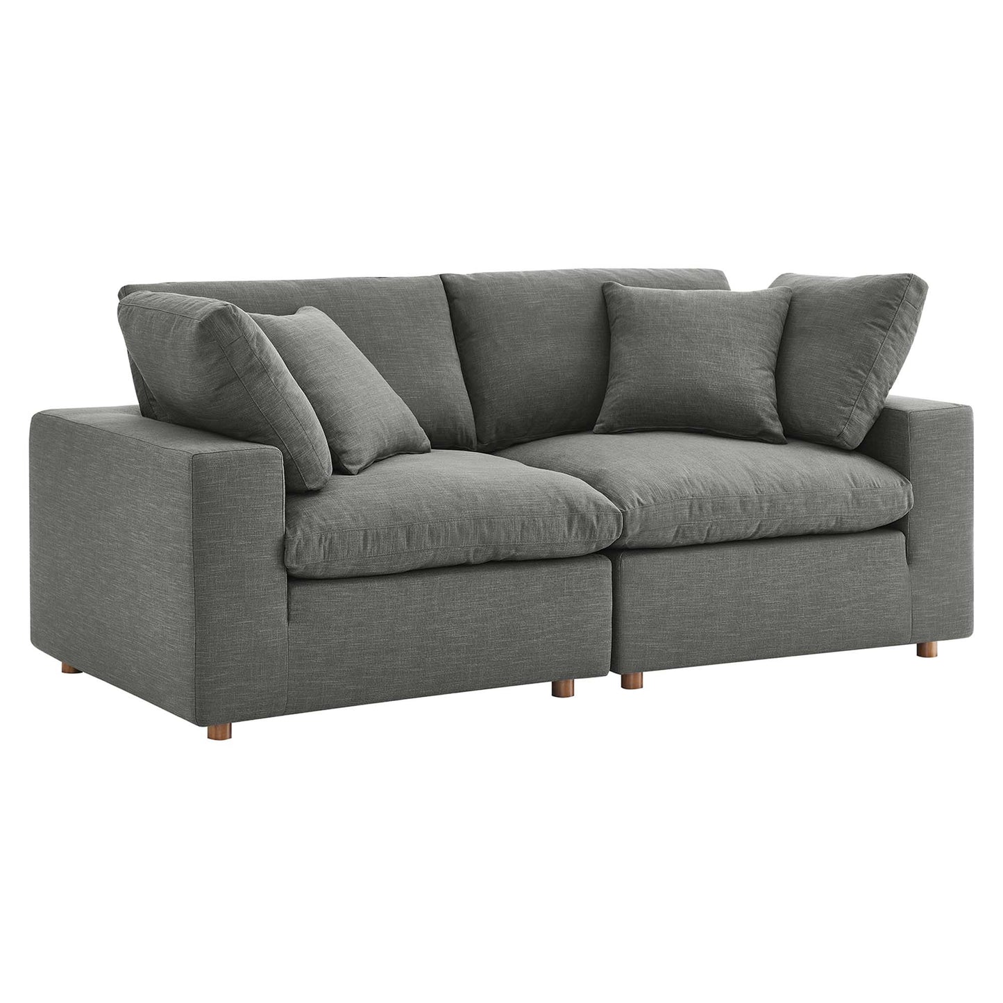Commix 2 Piece Down Filled Overstuffed Sectional Sofa Set by Furniture for America
