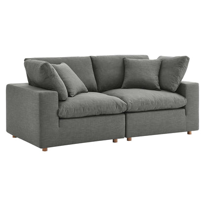 Commix 2 Piece Down Filled Overstuffed Sectional Sofa Set by Furniture for America