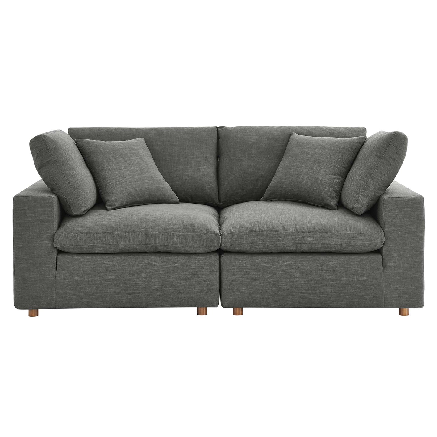 Commix 2 Piece Down Filled Overstuffed Sectional Sofa Set by Furniture for America