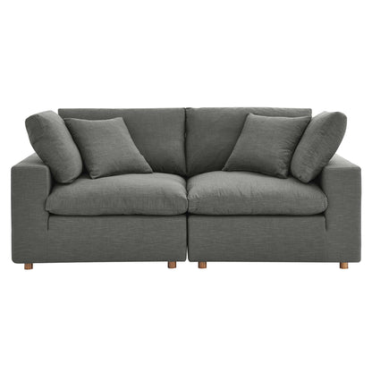 Commix 2 Piece Down Filled Overstuffed Sectional Sofa Set by Furniture for America