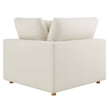 Linden 2 Piece Down Filled Overstuffed Sectional Sofa Set in Light Beige