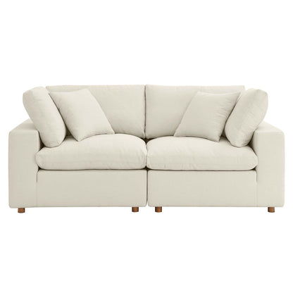 Commix 2 Piece Down Filled Overstuffed Sectional Sofa Set by Furniture for America