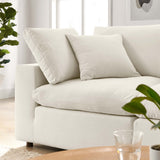 Linden 2 Piece Down Filled Overstuffed Sectional Sofa Set in Light Beige