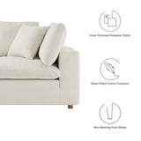 Linden 2 Piece Down Filled Overstuffed Sectional Sofa Set in Light Beige