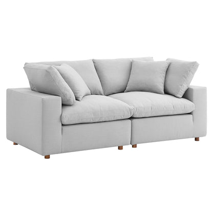Commix 2 Piece Down Filled Overstuffed Sectional Sofa Set by Furniture for America