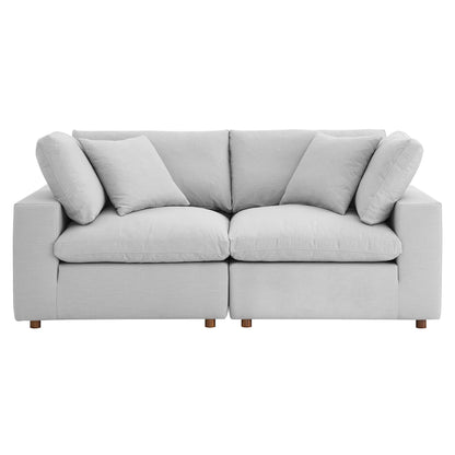 Commix 2 Piece Down Filled Overstuffed Sectional Sofa Set by Furniture for America