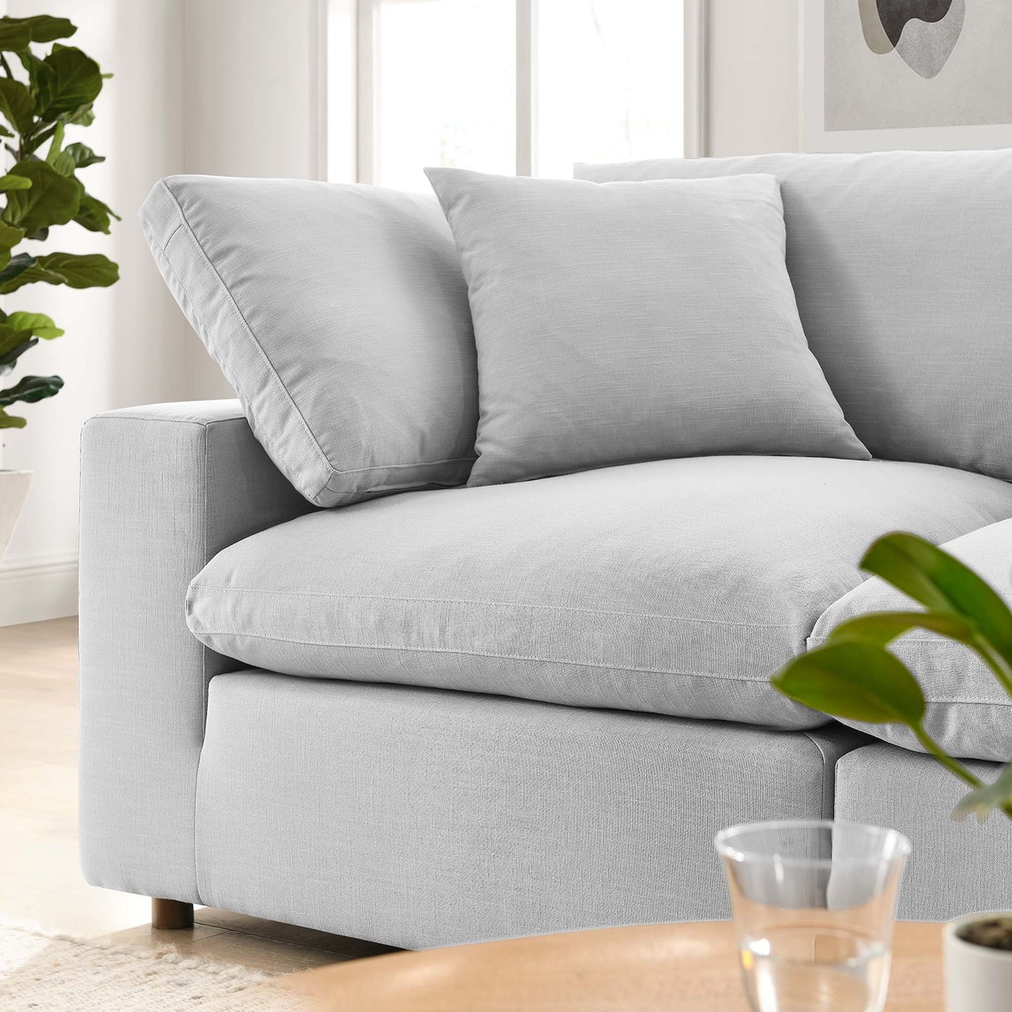 Commix 2 Piece Down Filled Overstuffed Sectional Sofa Set by Furniture for America