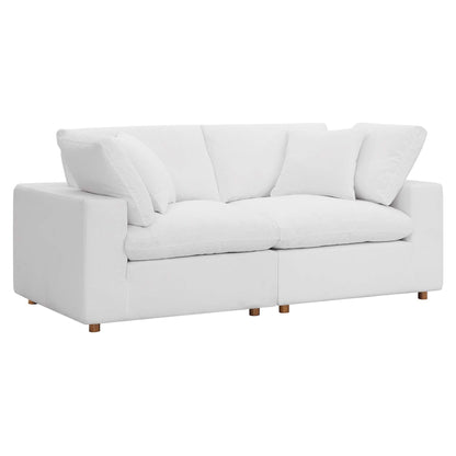 Commix 2 Piece Down Filled Overstuffed Sectional Sofa Set by Furniture for America