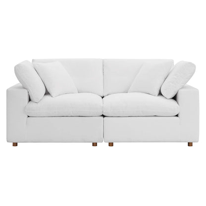 Commix 2 Piece Down Filled Overstuffed Sectional Sofa Set by Furniture for America